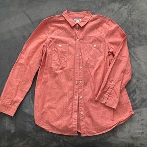 Old Navy, LGG Women’s, long sleeve, orange, button down shirt